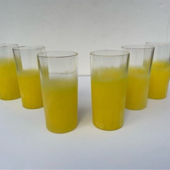 Vintage West Virginia Glass Yellow Blendo Set 6 - Picture 6 of 6